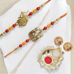 MEIRA JEWELLERY Set Of 2 Rakhi Greeting Card & Roli Chawal-picture-38