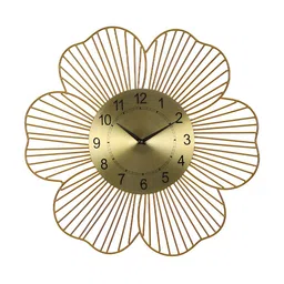 Amaya Decors Gold-Toned Textured Contemporary Wall Clock-picture-26