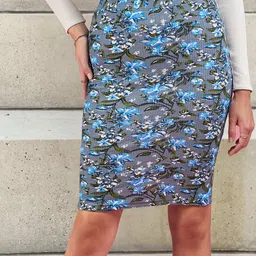 DressBerry Self Designed Pencil Knee Length Skirt-image-14