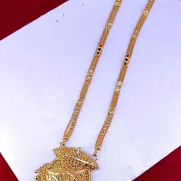 NINAMAAYRA Gold-Plated Brass Artificial Stones & Beads Mangalsutra-picture-3