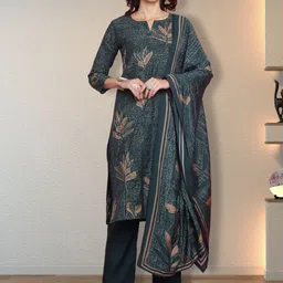 Stylee LIFESTYLE Floral Printed Pure Silk Unstitched Dress Material-picture-21