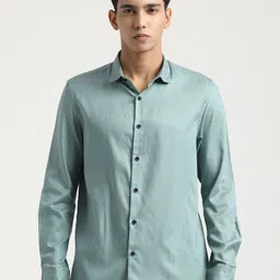 Blu MNKY Spread Collar Long Sleeves Smart Slim Fit Shirt-picture-2