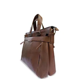 PERKED Leather Structured Handheld Bag with Tasselled image 3
