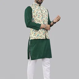 WELL TEX Men Solid Printed Regular Kurta with Pyjamas image 5