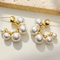 Anouk Pearls Alloy Earrings-picture-28