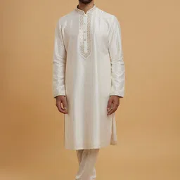 Men Woven Design Ethnic Kurta with Churidar-18