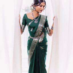 Anjaneya Sarees Woven Design Zari Silk Blend Banarasi Saree-image-92