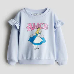 H&M Frill-Trimmed Printed Sweatshirt 1246272003-6