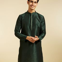 Diwas by Manyavar Men Embroidered Thread Work Kurta-image-51