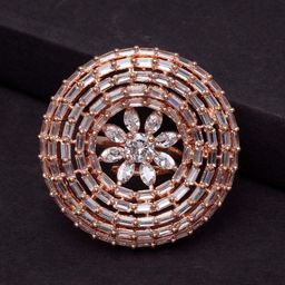 Anouk Rose Gold-Plated AD Stone-Studded Finger Ring-image-29
