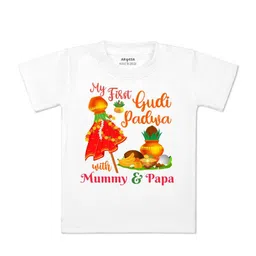 Arvesa Kids Typography Printed Applique T-shirt-picture-37