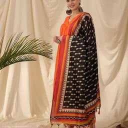 InWeave Women Regular Kurta with Palazzos & With Dupatta image 5