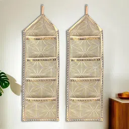 Kuber Industries Gold-Toned 2 Pieces Multi-Utility Organisers-51