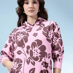 glitchez Floral Printed Hooded Sweatshirt with Inner Terry-picture-47