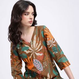 Anouk Rustic Floral Print Short Kurti-picture-33