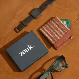 ZOUK Men Striped Leather Classic Sleek - Goan Waves Two Fold Wallet-12
