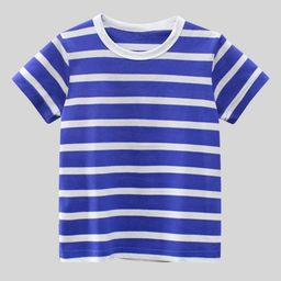 LULU & SKY Boys Striped V-Neck Raw Edge T-shirt-image-83