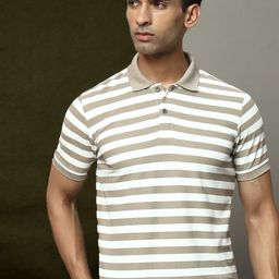OGEN Men Striped Polo Collar Pockets T-shirt-image-91