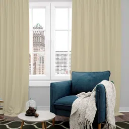 Parda Online Cream-Coloured Set of 2 Black Out Window Curtain-16