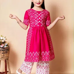 HSS TRENDS Kids-Unisex Pink Viscose Rayon Clothing Set-image-7