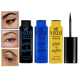 VOZO Set Of 3 Glide & Define Infusion Essential Liquid Eyeliner-5 ml Each-Shade- 04-08-10 image 2