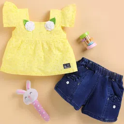 I LOVE MOM Girls Yellow Clothing Set-image-27