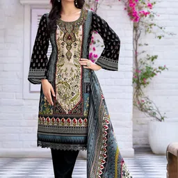 Varanga Women Printed Regular Beads and Stones Kurta with Trousers & With Dupatta-19