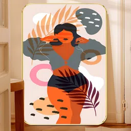 SAF Pink & White Woman Printed Wall Art-image-59