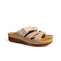 FABBMATE Textured Open Toe Flats image 4
