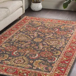 Surya Living Brown & Red Traditional Anti-Skid Woollen Carpet-picture-44