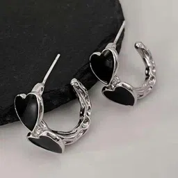 Estailo fashion Semi Circular Shaped Half Hoop Earrings-picture-11