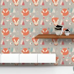 ArtzFolio Printed UV-Resistant Anti-Bacterial Christmas Baby Fox Pattern Peel & Stick Wallpaper-image-66