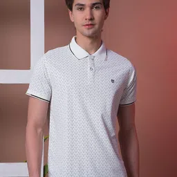 COBB Men Geometric Printed Polo Collar Cotton T-shirt-picture-24