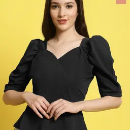 Metronaut Women Pack Of 2 Sweetheart Neck Crop Top-image-87