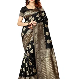 KALINI Woven Design Zari Silk Blend Kanjeevaram Saree-image-94