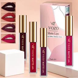 VOZO Set Of 4 Matte Lips Liquid Lipstick 4 ml Each Shade 102-104-201-204 image 2
