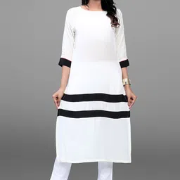 BABRU Striped Pure Crepe Kurti-image-3