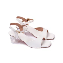 Creattoes Women Heel Block Sandals with Buckles-56