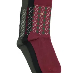 Arrow Men Pack Of 3 Printed Pure Cotton Calf-Length Socks-picture-39