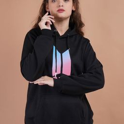 Lugo Women Graphic Printed Hooded Ribbed Sweatshirt-image-7