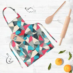 ArtzFolio Red & Green Printed Cotton Apron-9