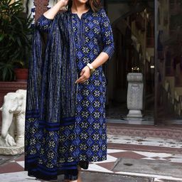 PMD Fashion Women Printed Regular Kurta with Trousers & With Dupatta-44