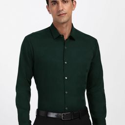 Peter England Elite Slim Fit Abstract Printed Spread Collar Cotton Formal Shirt-picture-18