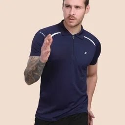 Z Zagros Men Colourblocked Polo Collar Pockets T-shirt-image-88