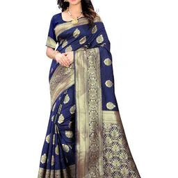 KALINI Woven Design Zari Silk Blend Kanjeevaram Saree-image-53