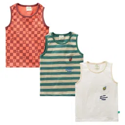 JusCubs Boys Pack of 3 Striped Round Neck Cotton T-shirts-image-94