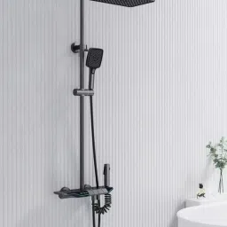 Elite Thermostatic Shower Panel With Luxury Piano Switches/Shower Panel 6 in One With LED Display / Overhead Shower Complete Set / shower panel for bathroom full set / Easy-to-Clean-1