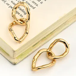 Kazo Gold-Plated Contemporary Drop Earrings-image-56