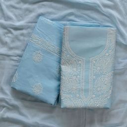 Seva Chikan Ethnic Motifs Embroidered Lucknowi Chikankari Unstitched Dress Material-image-37