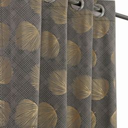 Aura Grey 2 Pieces Floral Printed Room Darkening Door Curtains-picture-30